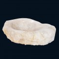 Lavabo da appoggio di design in quarzo cristallo Iva, fatto a mano