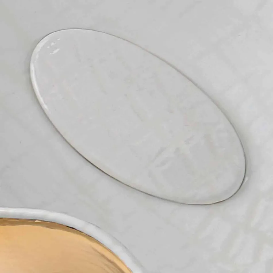 Lavabo da appoggio di design moderno in ceramica fatto in Italia Cubo Viadurini