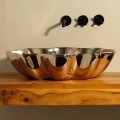 Lavabo da appoggio di design moderno in ceramica made in Italy Cubo