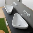 Lavabo da appoggio di design moderno in ceramica made in Italy Sofia Viadurini