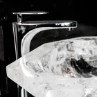 Lavabo da Appoggio Fatto a Mano in Cristallo di Rocca – Falvaterra Viadurini