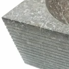 Lavabo da appoggio grigio in pietra naturale, pezzo unico Zor Viadurini