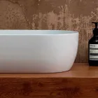 Lavabo da appoggio in ceramica bianca o colorata Star 55x35 made Italy Viadurini