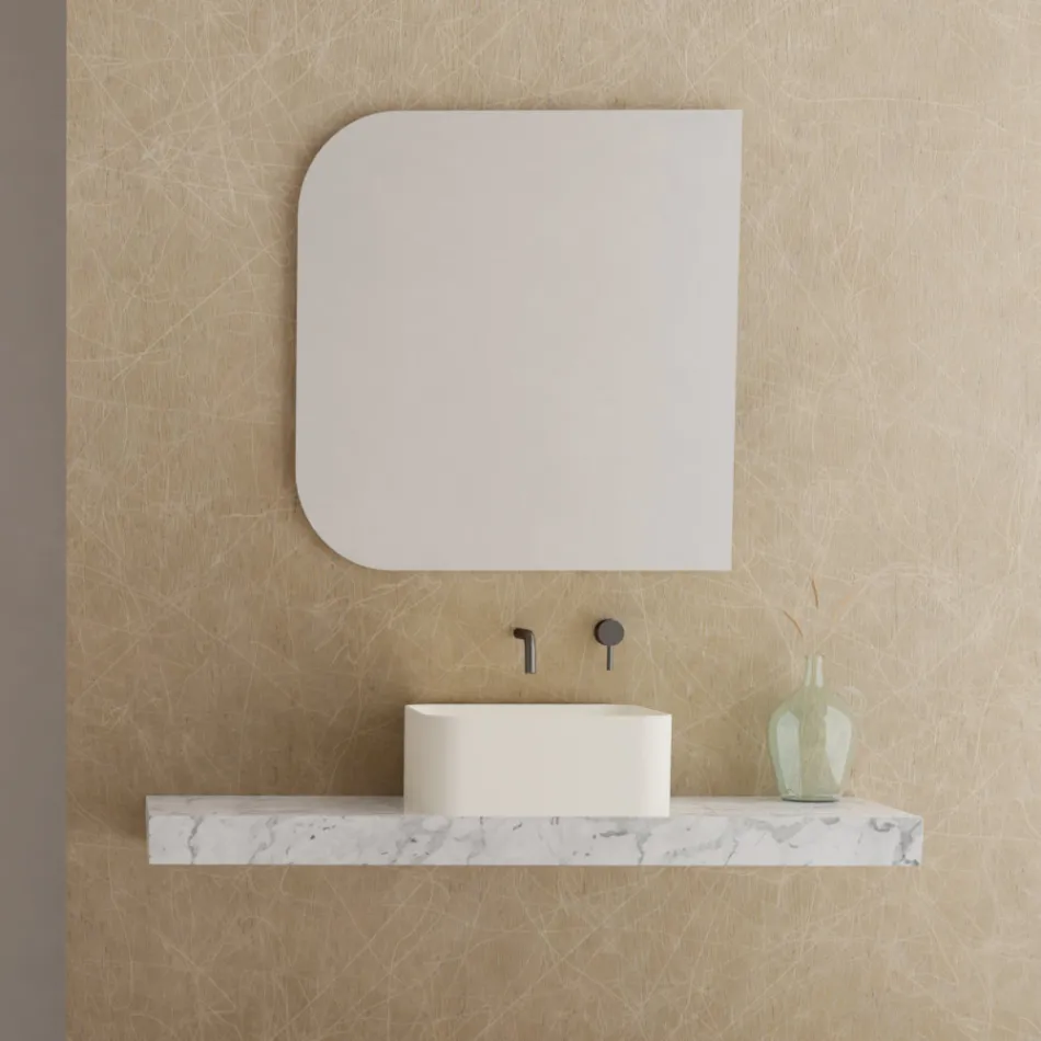 Lavabo da Appoggio in Ceramica con Piletta Compresa Made in Italy - Scatola Viadurini