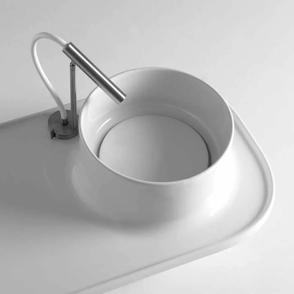 Lavabo da appoggio in ceramica dal design moderno Marta Viadurini