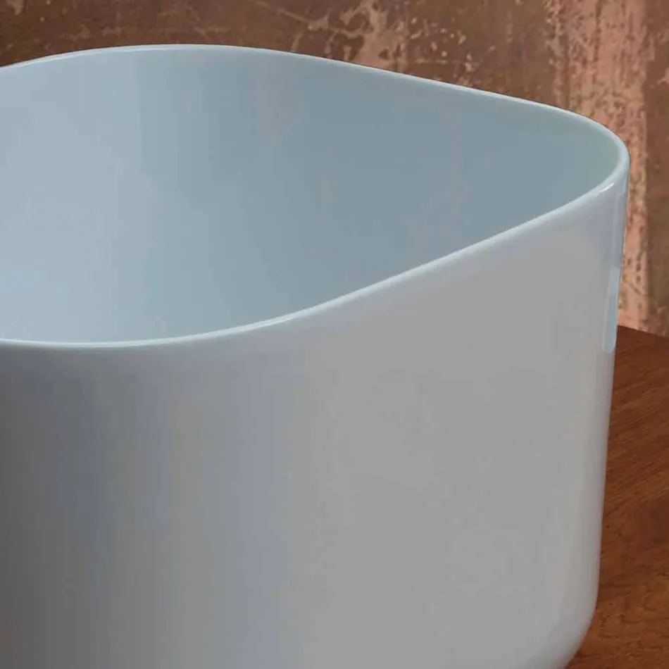 Lavabo da appoggio in ceramica design moderno Star Rectangular 50x40cm Viadurini