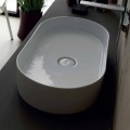 Lavabo da appoggio in ceramica design moderno Sun made Italy 65x35 cm