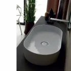 Lavabo da appoggio in ceramica design moderno Sun made Italy 65x35 cm Viadurini