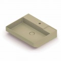 Lavabo da appoggio in ceramica di design fatto in Italia, Viviano