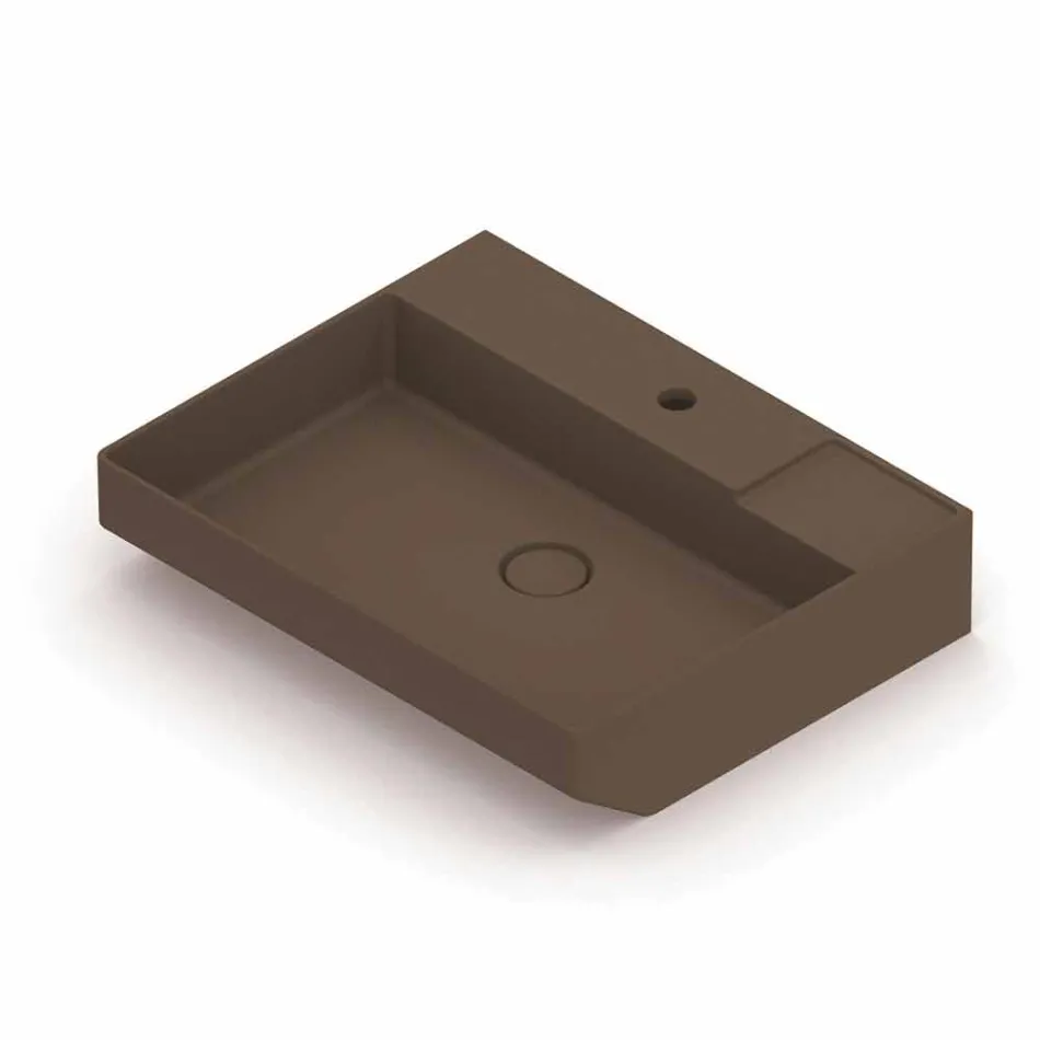 Lavabo da appoggio in ceramica di design fatto in Italia, Viviano Viadurini