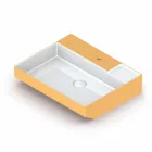 Lavabo da appoggio in ceramica di design fatto in Italia, Viviano Viadurini