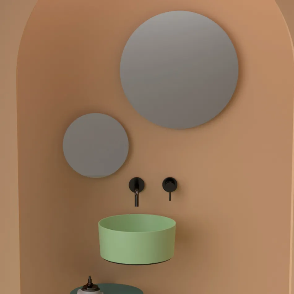 Lavabo da Appoggio in Ceramica di Diverse Finiture Made in Italy - Palline Viadurini