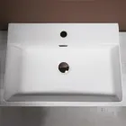Lavabo da Appoggio in Ceramica e Foro Rubinetteria Design Moderno - Papavero Viadurini