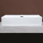 Lavabo da Appoggio in Ceramica e Foro Rubinetteria Design Moderno - Papavero Viadurini