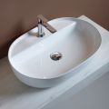 Lavabo da Appoggio Monoforo in Ceramica Lucida Design Moderno - Papavero