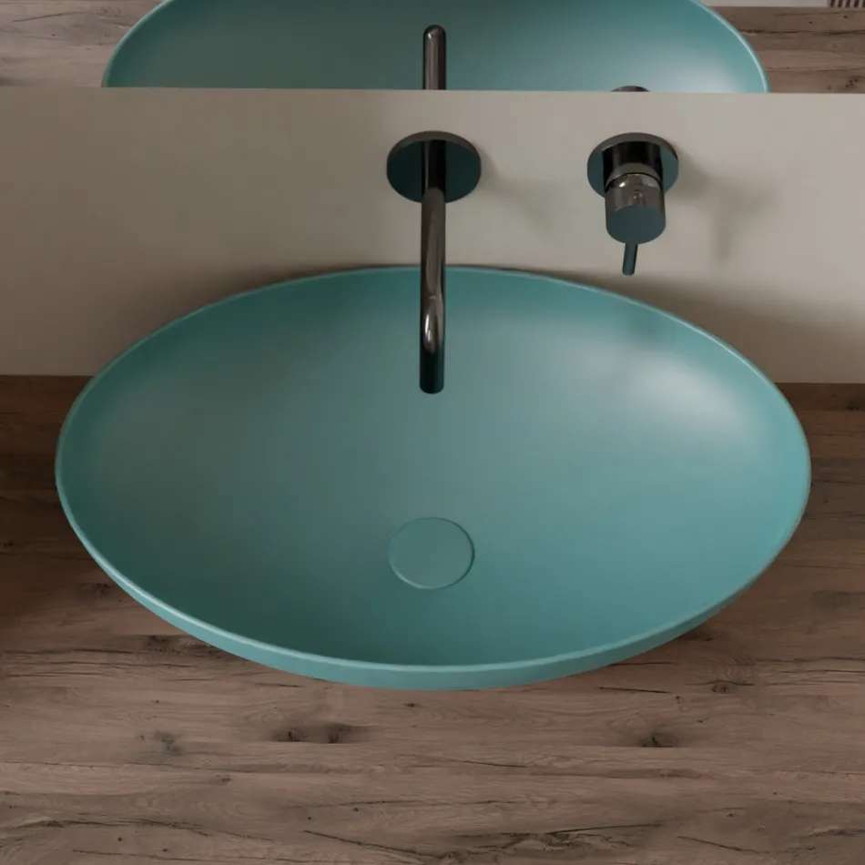 Lavabo da Appoggio in Ceramica Lucida o Opaca Made in Italy - Ferry Viadurini