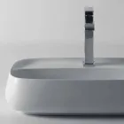 Lavabo da appoggio in ceramica moderno made in Italy, Gaiola Viadurini