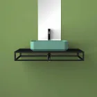 Lavabo da appoggio in ceramica moderno prodotto in Italia, Zulimo Viadurini