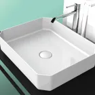 Lavabo da appoggio in ceramica moderno prodotto in Italia, Zulimo Viadurini