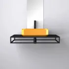 Lavabo da appoggio in ceramica moderno prodotto in Italia, Zulimo Viadurini