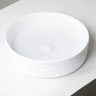 Lavabo da Appoggio in Gres Porcellanato Argento o Bianco - Vibrazione Viadurini