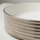 Lavabo da Appoggio in Gres Porcellanato Ondulato Made in Italy - Vibrazione Viadurini