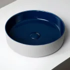 Lavabo da Appoggio in Gres Porcellanato Tornito a Mano Made in Italy - Halo Viadurini