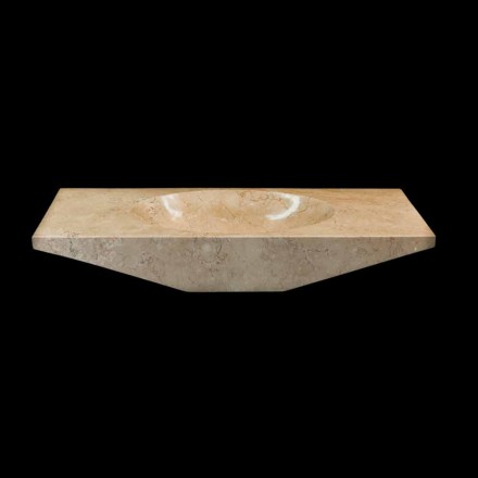 Lavabo da appoggio in pietra naturale bianco Vox, pezzo unico Viadurini