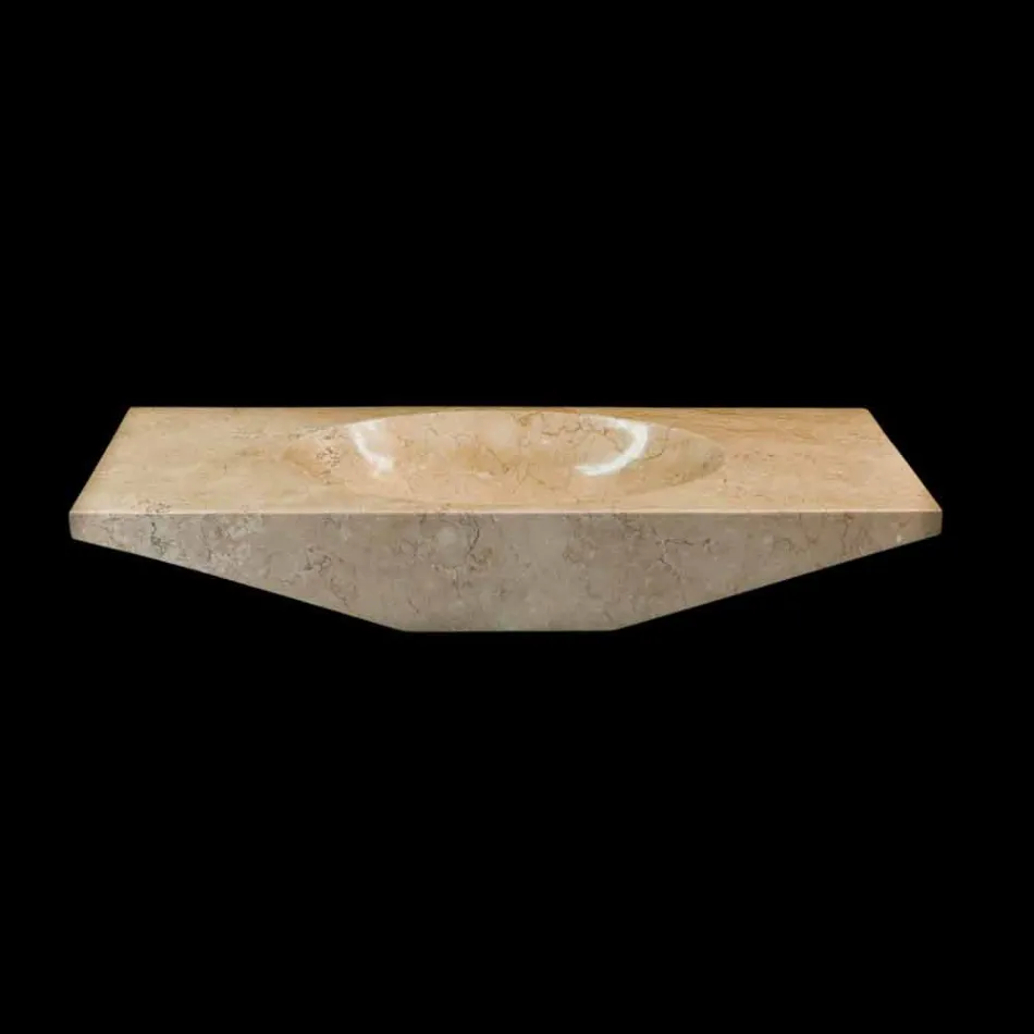 Lavabo da appoggio in pietra naturale bianco Vox, pezzo unico Viadurini