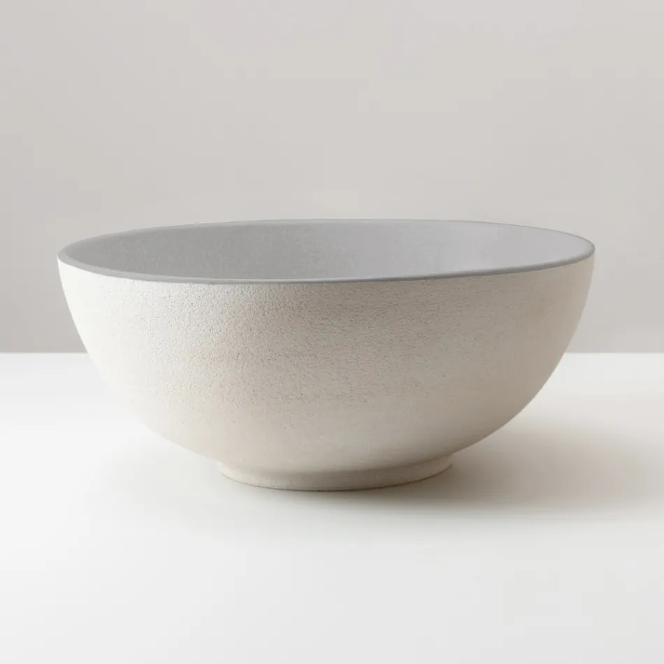 Lavabo da Appoggio in Terra Raku Tornita a Mano Mde in Italy - Magma Viadurini