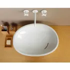 Lavabo da appoggio inclinato di design ceramica made in Italy Glossy Viadurini