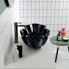 Lavabo da Appoggio Moderno in Ceramica Lucida Realizzato in Italia - Cubo Viadurini