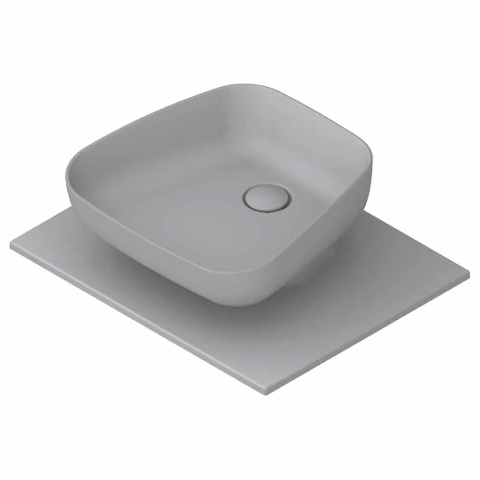 Lavabo da appoggio moderno in ceramica realizzato in Italia, Reale Viadurini