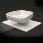 Lavabo da appoggio moderno in ceramica realizzato in Italia, Reale Viadurini