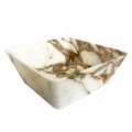 Lavabo da Appoggio Moderno in Marmo Calacatta di Design Made in Italy - Kuore