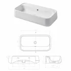 Lavabo da Appoggio o da Parete Moderno in Ceramica Colorata Oliena Viadurini