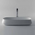 Lavabo da appoggio moderno in ceramica L 75cm fatto in Italia, Gais