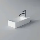 Lavabo da Appoggio o Sospeso Rettangolare in Ceramica Made in Italy - Act  Viadurini