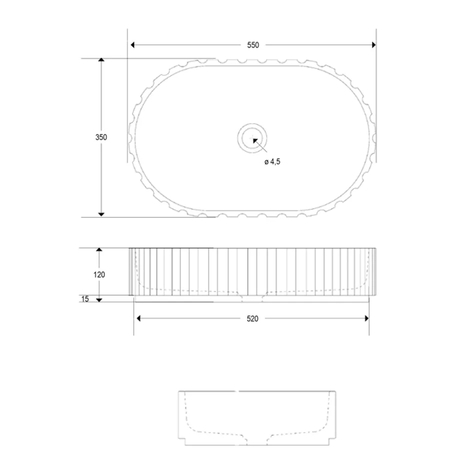 Lavabo da Appoggio Ovale per il Bagno Realizzato in Marmo Bianco - Cunzite Viadurini