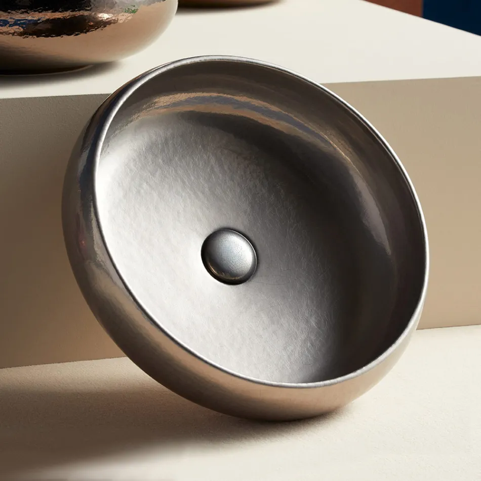Lavabo da Appoggio per il Bagno Realizzato in Fire Clay Made in italy - Tallone Viadurini