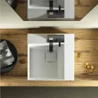 Lavabo da appoggio quadrato di moderno design fatto in Italia, Lavis Viadurini