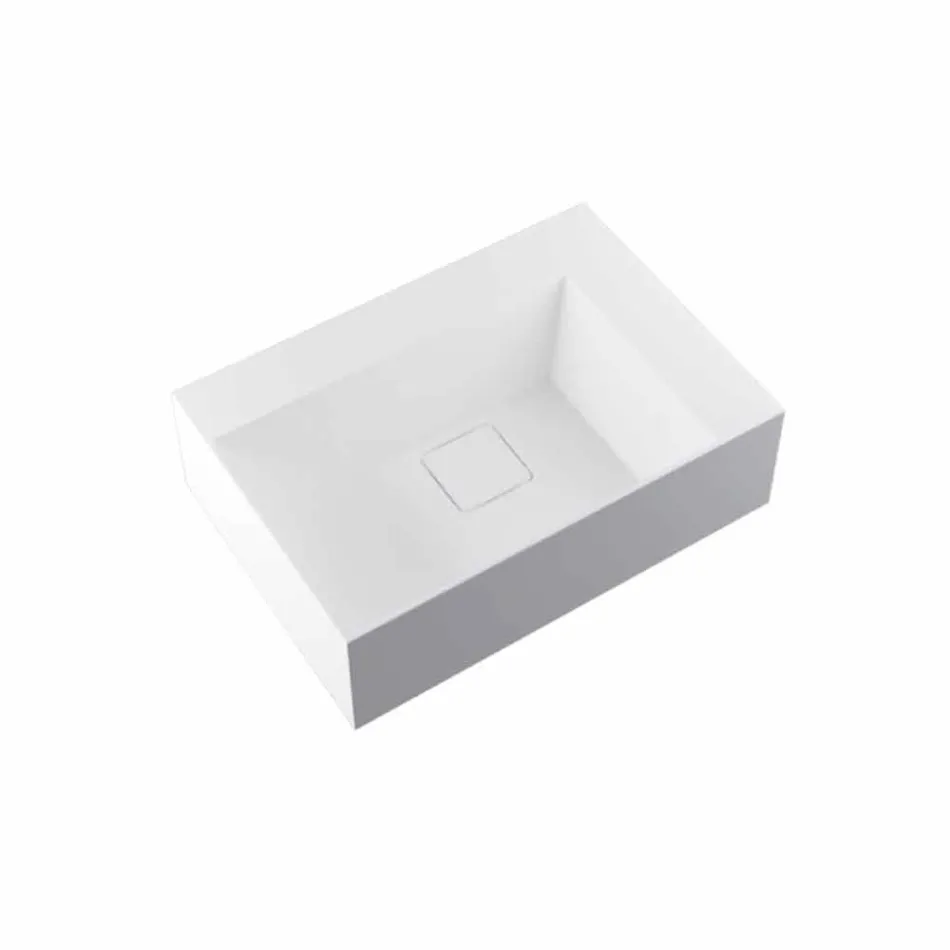 Lavabo da appoggio quadrato di moderno design fatto in Italia, Lavis Viadurini