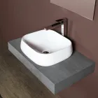 Lavabo da Appoggio Quadrato in Ceramica Bianca dal Design Moderno - Papavero Viadurini