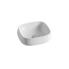 Lavabo da Appoggio Quadrato in Ceramica Bianca dal Design Moderno - Papavero Viadurini