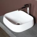 Lavabo da Appoggio Quadrato in Ceramica Bianca dal Design Moderno - Papavero