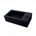 Lavabo da appoggio rettangolare in basalto nero Beli