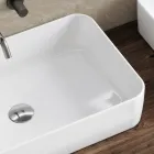 Lavabo da Appoggio Rettangolare in Ceramica dal Design Moderno - Aster Viadurini