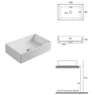 Lavabo da Appoggio Rettangolare in Ceramica dal Design Moderno - Papavero Viadurini