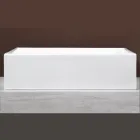 Lavabo da Appoggio Rettangolare in Ceramica dal Design Moderno - Papavero Viadurini