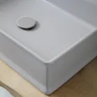 Lavabo da Appoggio Rettangolare in Ceramica Opaca Made in Italy - Debora Viadurini